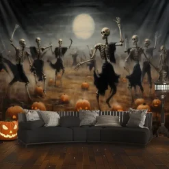 Halloween Decorations Skeletons Couple Hanging Tapestry Wall Art Large Tapestry Mural Decor Photograph Backdrop Blanket Curtain Home Bedroom Living Room Decoration