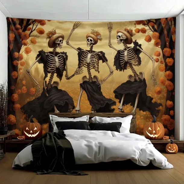 Halloween Decorations Skeletons Couple Hanging Tapestry Wall Art Large Tapestry Mural Decor Photograph Backdrop Blanket Curtain Home Bedroom Living Room Decoration