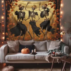Halloween Decorations Skeletons Couple Hanging Tapestry Wall Art Large Tapestry Mural Decor Photograph Backdrop Blanket Curtain Home Bedroom Living Room Decoration