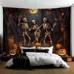 Halloween Decorations Skeletons Couple Hanging Tapestry Wall Art Large Tapestry Mural Decor Photograph Backdrop Blanket Curtain Home Bedroom Living Room Decoration