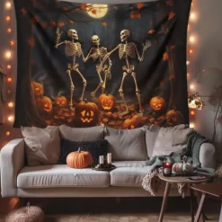 Halloween Decorations Skeletons Couple Hanging Tapestry Wall Art Large Tapestry Mural Decor Photograph Backdrop Blanket Curtain Home Bedroom Living Room Decoration