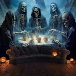 Halloween Decorations Skulls Party Hanging Tapestry Wall Art Large Tapestry Mural Decor Photograph Backdrop Blanket Curtain Home Bedroom Living Room Decoration