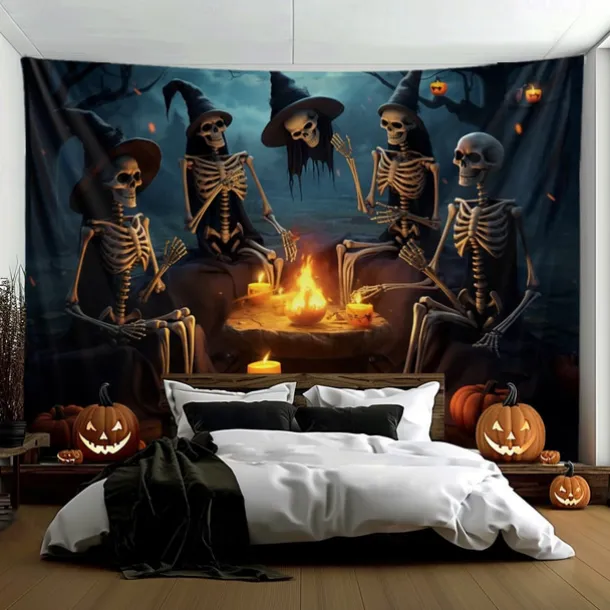 Halloween Decorations Skulls Party Hanging Tapestry Wall Art Large Tapestry Mural Decor Photograph Backdrop Blanket Curtain Home Bedroom Living Room Decoration