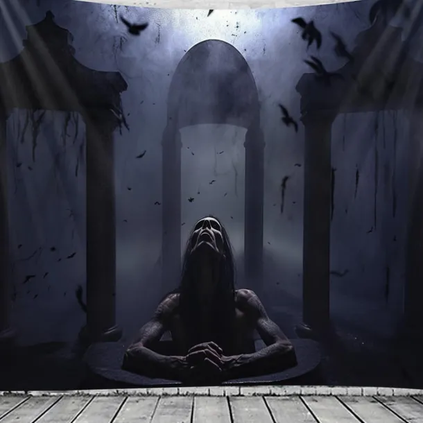 Halloween Decorations Skull Hanging Tapestry Wall Art Large Tapestry Mural Decor Photograph Backdrop Blanket Curtain Home Bedroom Living Room Decoration