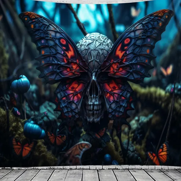 Halloween Decorations Skull Hanging Tapestry Wall Art Large Tapestry Mural Decor Photograph Backdrop Blanket Curtain Home Bedroom Living Room Decoration