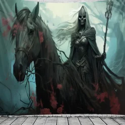 Halloween Decorations Skull Hanging Tapestry Wall Art Large Tapestry Mural Decor Photograph Backdrop Blanket Curtain Home Bedroom Living Room Decoration