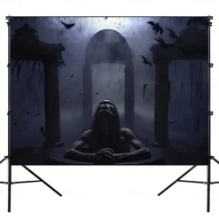 Halloween Decorations Skull Hanging Tapestry Wall Art Large Tapestry Mural Decor Photograph Backdrop Blanket Curtain Home Bedroom Living Room Decoration