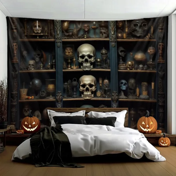 Halloween Decorations Skull Poison Hanging Tapestry Wall Art Large Tapestry Mural Decor Photograph Backdrop Blanket Curtain Home Bedroom Living Room Decoration