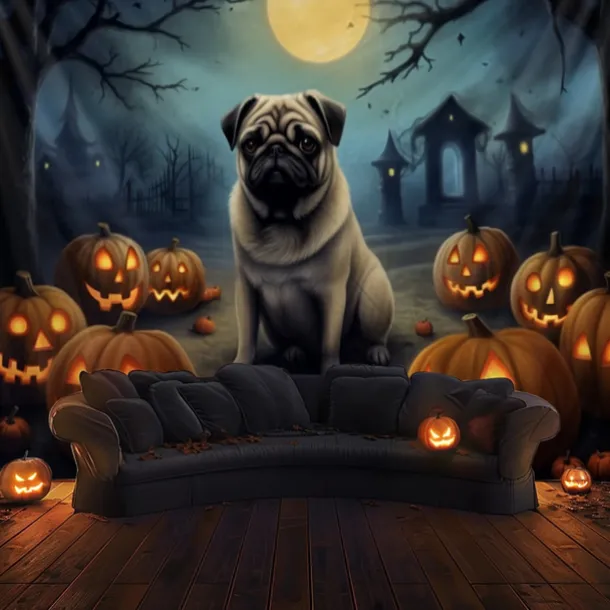 Halloween Decorations Tapestry Carved Pumpkin Dog Hanging Wall Art Large Tapestry Mural Decor Photograph Backdrop Blanket Curtain Home Bedroom Living Room