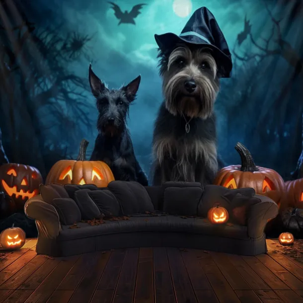 Halloween Decorations Tapestry Carved Pumpkin Dog Hanging Wall Art Large Tapestry Mural Decor Photograph Backdrop Blanket Curtain Home Bedroom Living Room