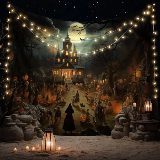 Halloween Decorations Tapestry Jack O Lantern Pumpkin Decor Wall Art Large Hanging Tapestry Mural Photograph Backdrop Blanket Curtain Home Bedroom Living Room Bats Haunted House Graveyard