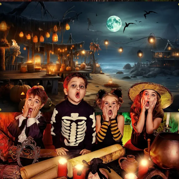 Halloween Decorations Tapestry Jack O Lantern Pumpkin Decor Wall Art Large Hanging Tapestry Mural Decor Photograph Backdrop Blanket Curtain Home Bedroom Living Room Bat Beach