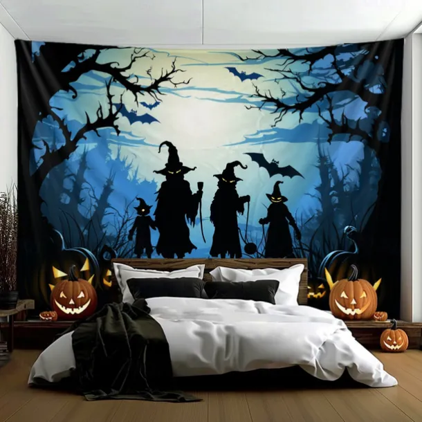 Halloween Decorations Witchs Hanging Tapestry Wall Art Large Tapestry Mural Decor Photograph Backdrop Blanket Curtain Home Bedroom Living Room