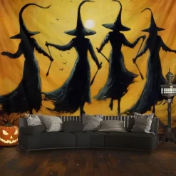 Halloween Decorations Witchs Hanging Tapestry Wall Art Large Tapestry Mural Decor Photograph Backdrop Blanket Curtain Home Bedroom Living Room