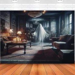 Halloween Decorations Zombie Bride Hanging Tapestry Wall Art Large Tapestry Mural Decor Photograph Backdrop Blanket Curtain Home Bedroom Living Room Decoration Ghost Pumpkin Witch