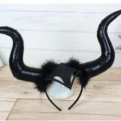 Halloween Devil Horn Head Buckle Geadband Ghost Festival Party Headdress Happy Helloween Party Decor 2025 Large Horn Headband