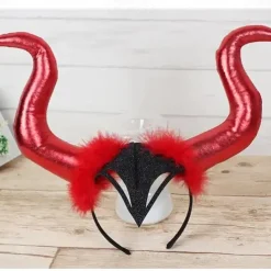Halloween Devil Horn Head Buckle Geadband Ghost Festival Party Headdress Happy Helloween Party Decor 2025 Large Horn Headband