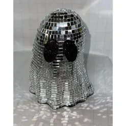 Halloween Disco Ghost Decor Ghost Disco Ball Table Decoration Indoor Glitter Sign Halloween Tiered Tray Decor for Props Home Tabletop Decorations