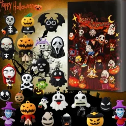 Halloween Doll Advent Calendar 2025 Contains 24 Gifts, Halloween Horror Figures Countdown Calendar with Surprise Toys, The Nightmare Halloween Collectible Figures Gifts for Kids