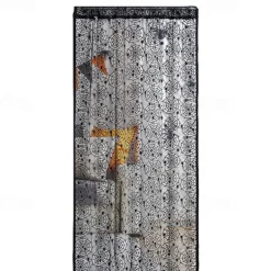 Halloween Door Cover Front Door Curtain Decoration, Halloween Broomstick Bats Flying Jagged Bottom Display