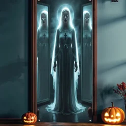 Halloween Door Cover Outdoor Banners Ghost Bride Spider Psychedelic Dark Punk Gothic Style Party Outdoor Shooting Backgrounds Front Door Wall Porch Decorations Wall Door Background