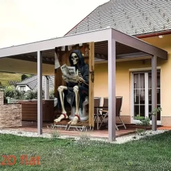 Halloween Door Cover Outdoor Banners Skeleton Grim Reaper Funny Psychedelic Party Outdoor Shooting Backgrounds Front Door Wall Porch Decorations Wall Door Background