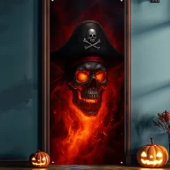 Halloween Door Covers Door Tapestry Door Curtain Decoration Backdrop Door Banner for Front Door Farmhouse Holiday Party Indoor Outdoor Decor Supplies