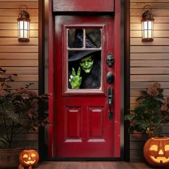 Halloween Door Decorations Halloween Door Covers Witches Door Tapestry Door Curtain Decoration Backdrop Door Banner for Front Door Farmhouse Holiday Party Indoor Outdoor Decor Supplies