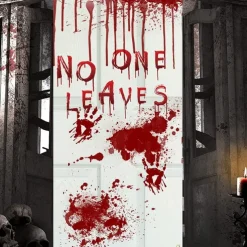 Halloween Door Decorations Bloody Halloween Door Covers Door Tapestry Door Curtain Decoration Backdrop Door Banner for Front Door Farmhouse Holiday Party Decor Supplies