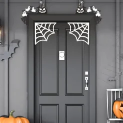 Halloween Door Frame Decals - Spooky Indoor and Outdoor Decorations, Including Castle, Spider Web, and Corner Door Signs, Perfect for Haunted House and Party Atmosphere