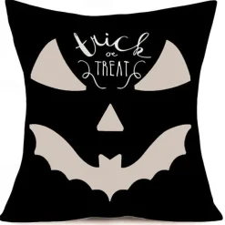 Halloween Double Side Pillow Cover 1PC Soft Decorative Square Cushion Case Pillowcase for Bedroom Livingroom Sofa Couch Chair Pumpkin Ghost Trick or Treat Halloween Decorations
