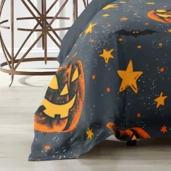 Halloween Duvet Cover Set Jack O Lantern Pumpkin Spooky and Festive Design - Includes Duvet Cover and Pillowcases - Soft and Comfortable Fabric - Perfect for Adding Halloween Spirit to Your Bedroom