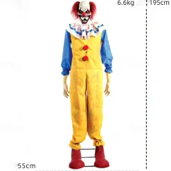 Halloween Electric Motion-Activated Animated Clown Haunted House Large Amusement Park Outdoor Decoration Prop