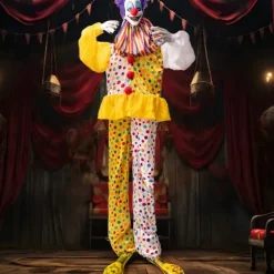 Halloween Electric Sensor Standing Clown Ornament Haunted House Party Glowing Swinging Decorative Prop