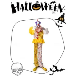 Halloween Electric Sensor Standing Clown Ornament Haunted House Party Glowing Swinging Decorative Prop