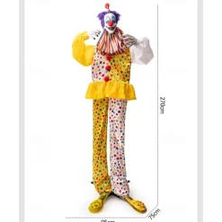 Halloween Electric Sensor Standing Clown Ornament Haunted House Party Glowing Swinging Decorative Prop
