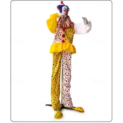 Halloween Electric Sensor Standing Clown Ornament Haunted House Party Glowing Swinging Decorative Prop