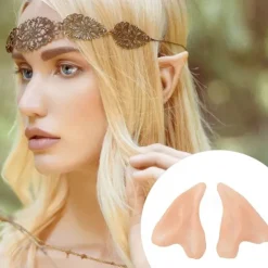 Halloween Elf Ears Cosplay Props, Latex Fairy Angel Dress Up False Ears, Half Elf Ears for Halloween Costume, Party Decoration Accessories
