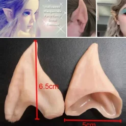 Halloween Elf Ears Cosplay Props, Latex Fairy Angel Dress Up False Ears, Half Elf Ears for Halloween Costume, Party Decoration Accessories