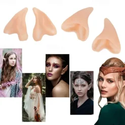 Halloween Elf Ears Cosplay Props, Latex Fairy Angel Dress Up False Ears, Half Elf Ears for Halloween Costume, Party Decoration Accessories