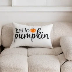 Halloween Emboidery Pumpkins Decorative Toss Pillows Cover 1PC Soft Square Cushion Case Autumn Pillowcase for Bedroom Livingroom Sofa Couch Chair