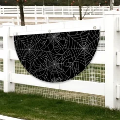 Halloween Fan Flag Bunting Outdoor Flag for Outdoor Halloween Yard Fence Hanging Spooky Pumpkin Banner Flag Table Decor Fall Room Decor Aesthetic Halloween Birthday Party Decor