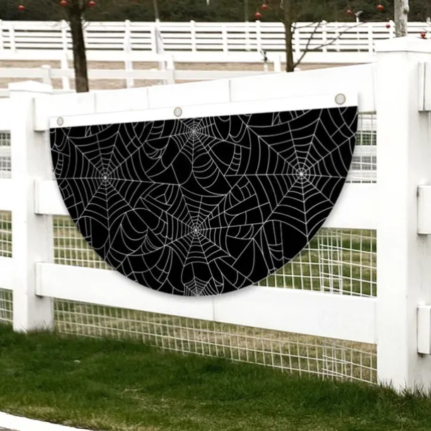 Halloween Fan Flag Bunting Outdoor Flag for Outdoor Halloween Yard Fence Hanging Spooky Pumpkin Banner Flag Table Decor Fall Room Decor Aesthetic Halloween Birthday Party Decor