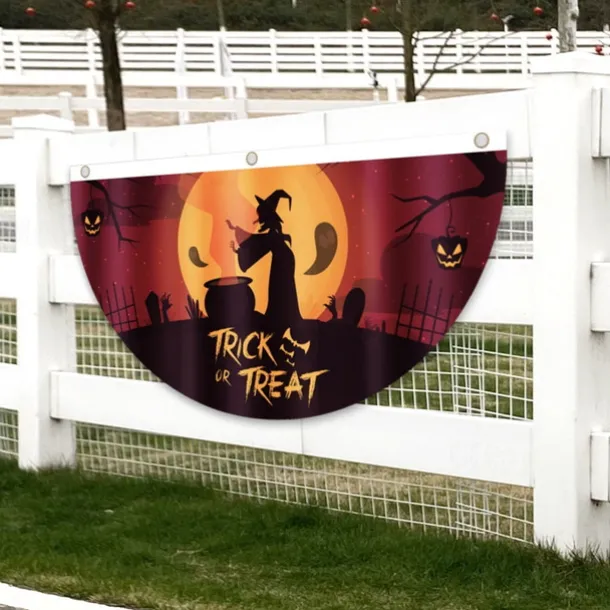 Halloween Fan Flag Bunting Outdoor Flag for Outdoor Halloween Yard Fence Hanging Spooky Pumpkin Banner Flag Table Decor Fall Room Decor Aesthetic Halloween Birthday Party Decor
