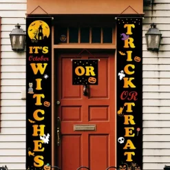 Halloween Fan Flag Bunting Outdoor Flag for Outdoor Halloween Yard Fence Hanging Spooky Pumpkin Banner Flag Table Decor Fall Room Decor Aesthetic Halloween Birthday Party Decor