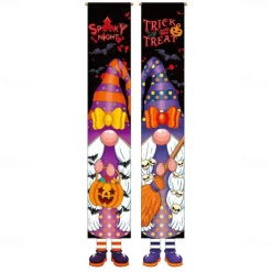 Halloween Fan Flag Bunting Outdoor Flag for Outdoor Halloween Yard Fence Hanging Spooky Pumpkin Banner Flag Table Decor Fall Room Decor Aesthetic Halloween Birthday Party Decor