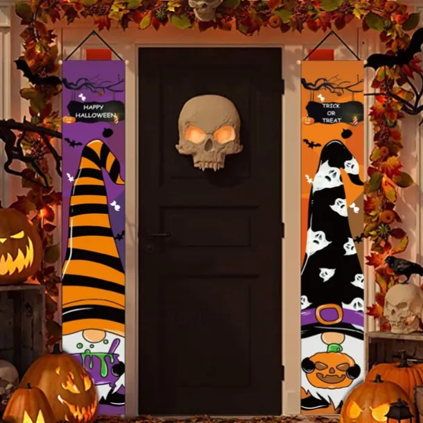 Halloween Fan Flag Bunting Outdoor Flag for Outdoor Halloween Yard Fence Hanging Spooky Pumpkin Banner Flag Table Decor Fall Room Decor Aesthetic Halloween Birthday Party Decor