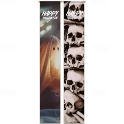 Halloween Fan Flag Bunting Outdoor Flag for Outdoor Halloween Yard Fence Hanging Spooky Pumpkin Banner Flag Table Decor Fall Room Decor Aesthetic Halloween Birthday Party Decor