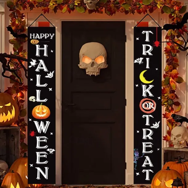 Halloween Fan Flag Bunting Outdoor Flag for Outdoor Halloween Yard Fence Hanging Spooky Pumpkin Banner Flag Table Decor Fall Room Decor Aesthetic Halloween Birthday Party Decor