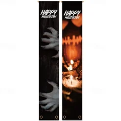 Halloween Fan Flag Bunting Outdoor Flag for Outdoor Halloween Yard Fence Hanging Spooky Pumpkin Banner Flag Table Decor Fall Room Decor Aesthetic Halloween Birthday Party Decor